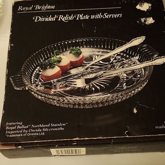 Royal Brighton  Divided Relish Dish with Servers - Picture 9 of 12